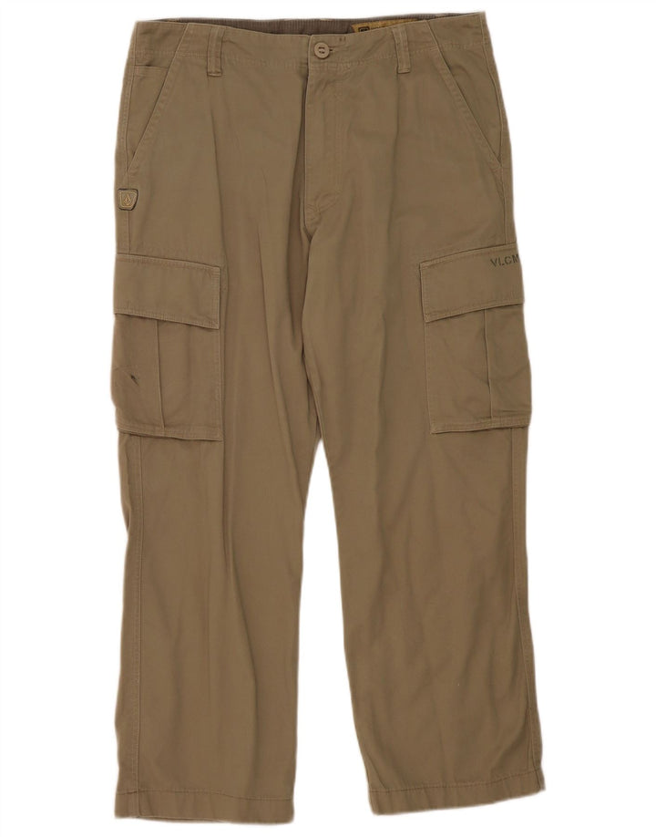 Męskie proste spodnie cargo Volcom W32 L27, bawełna khaki
