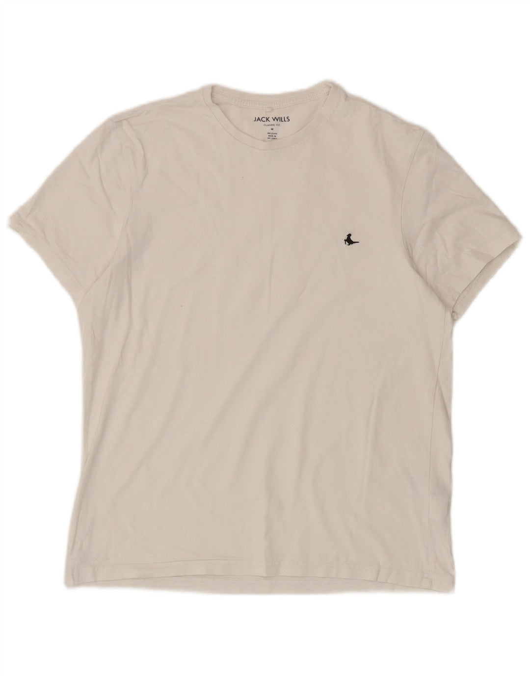 T-shirt męski Jack Wills o klasycznym kroju, średni, biały, bawełniany