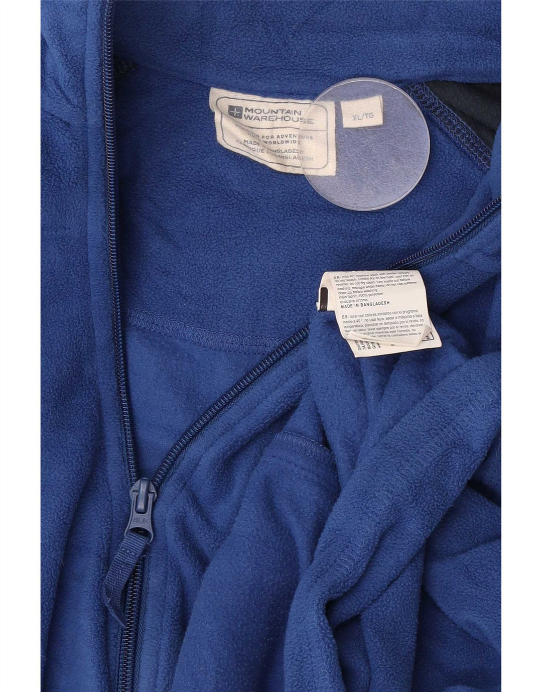 Męska kurtka polarowa Mountain Warehouse UK 42 XL, niebieski, poliester z blokami kolorów