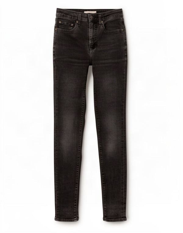 Damskie jeansy Levi's 721 z wysokim stanem W27 L32 Czarna bawełna