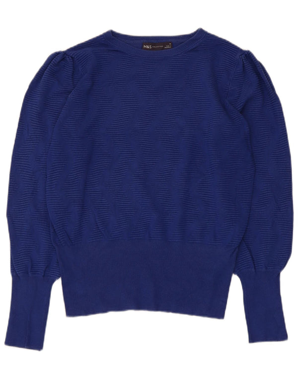 Marks & Spencer Damski sweter z dekoltem w łódkę UK 12 Średni granatowy