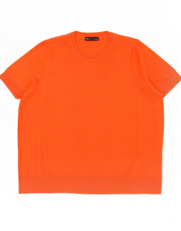 Marks & Spencer Damski sweter z okrągłym dekoltem, UK 20 2XL, pomarańczowy