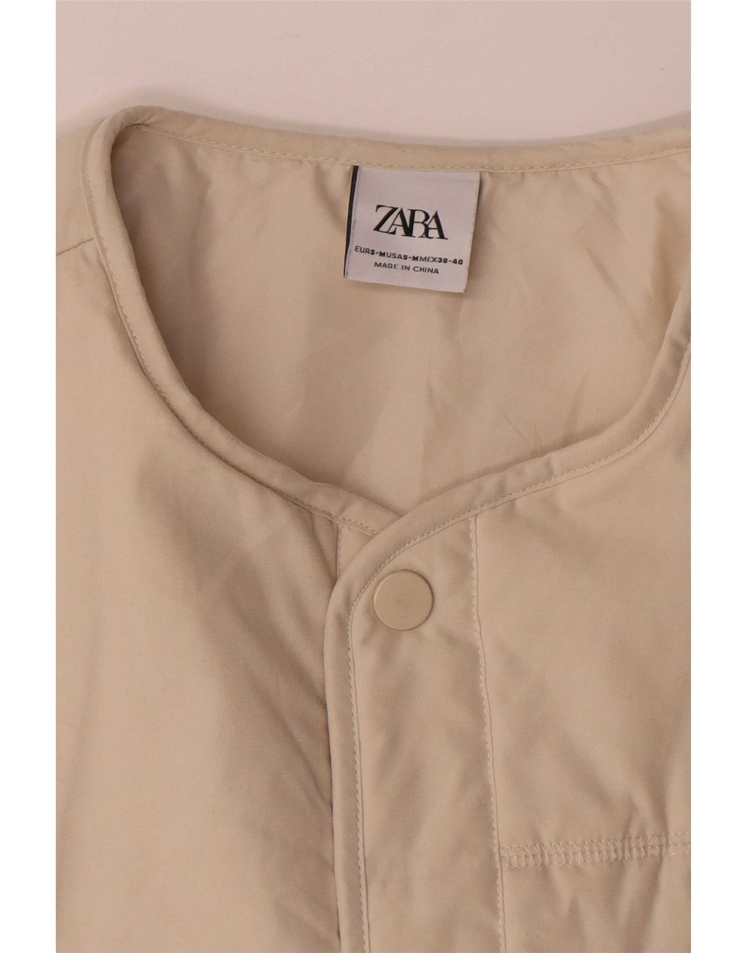 Damska oversize'owa kurtka polarowa Zara UK 10 Small Beżowy Poliester