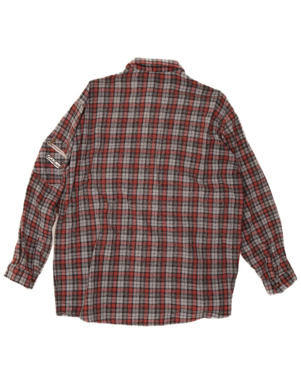Vintage męska koszula flanelowa w dużą czerwoną kratę