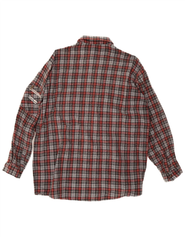 Vintage męska koszula flanelowa w dużą czerwoną kratę