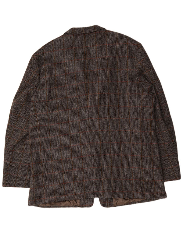 Męska marynarka Walbusch zapinana na 2 guziki UK 44 2XL Szara wełniana kratka