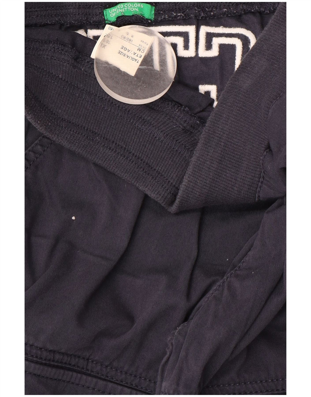 Spodnie chłopięce BENETTON Graphic Cargo 10-11 lat XL W28 L18 granatowe