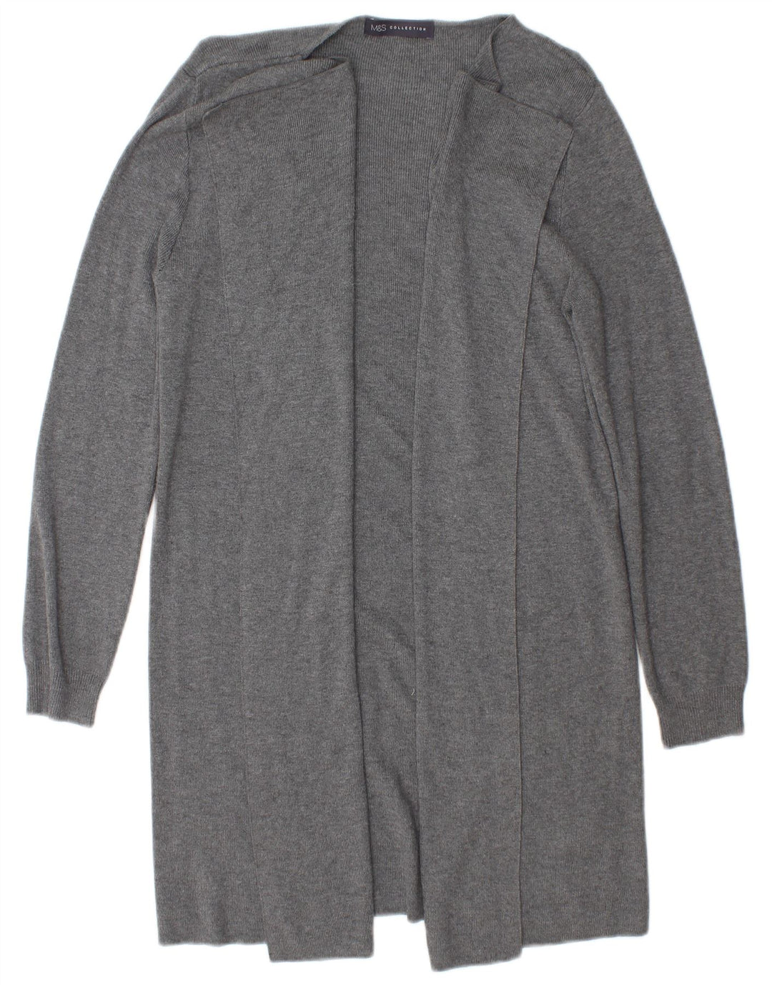Marks & Spencer Damski sweter rozpinany o długim kroju, UK 10, mały, szary