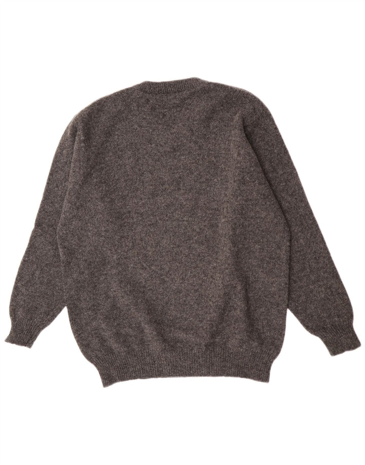 Męski sweter w stylu vintage z dekoltem w szpic IT 54 XL Szara wełna
