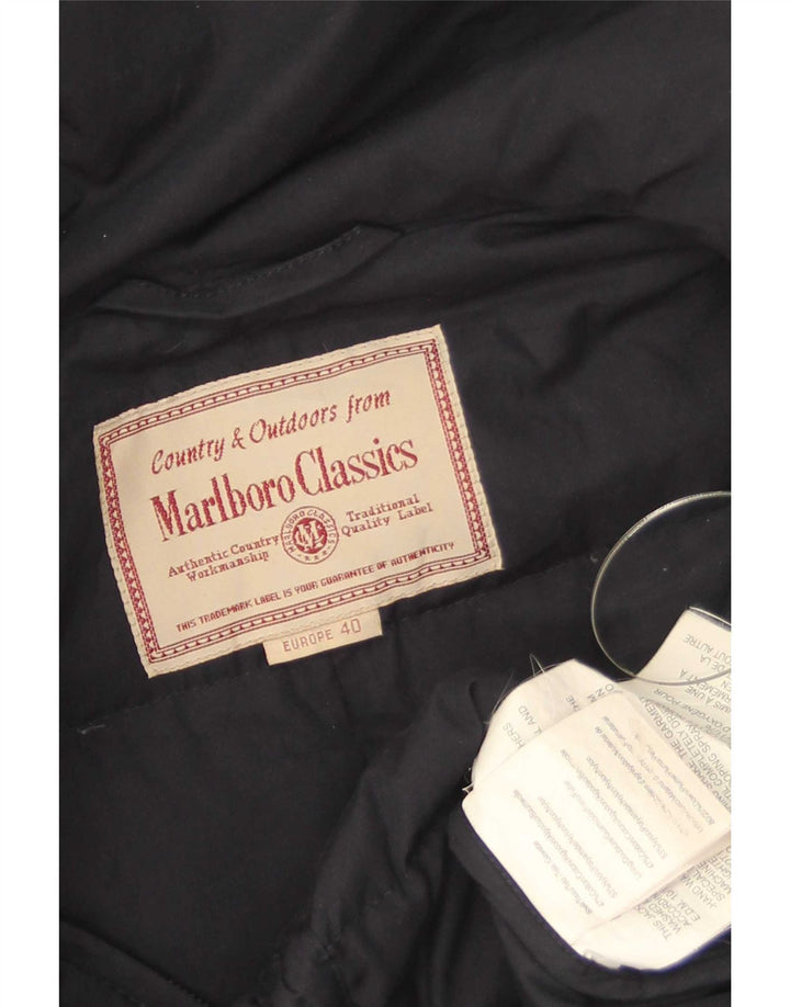 Marlboro Classics Damski płaszcz z kapturem i ociepleniem EU 40, średni granatowy, bawełniany