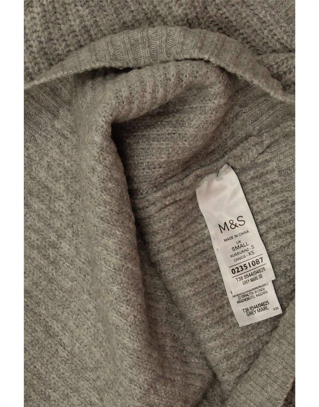 Marks & Spencer Damski podkoszulek z krótkim rękawem UK 10, mały, szary poliester