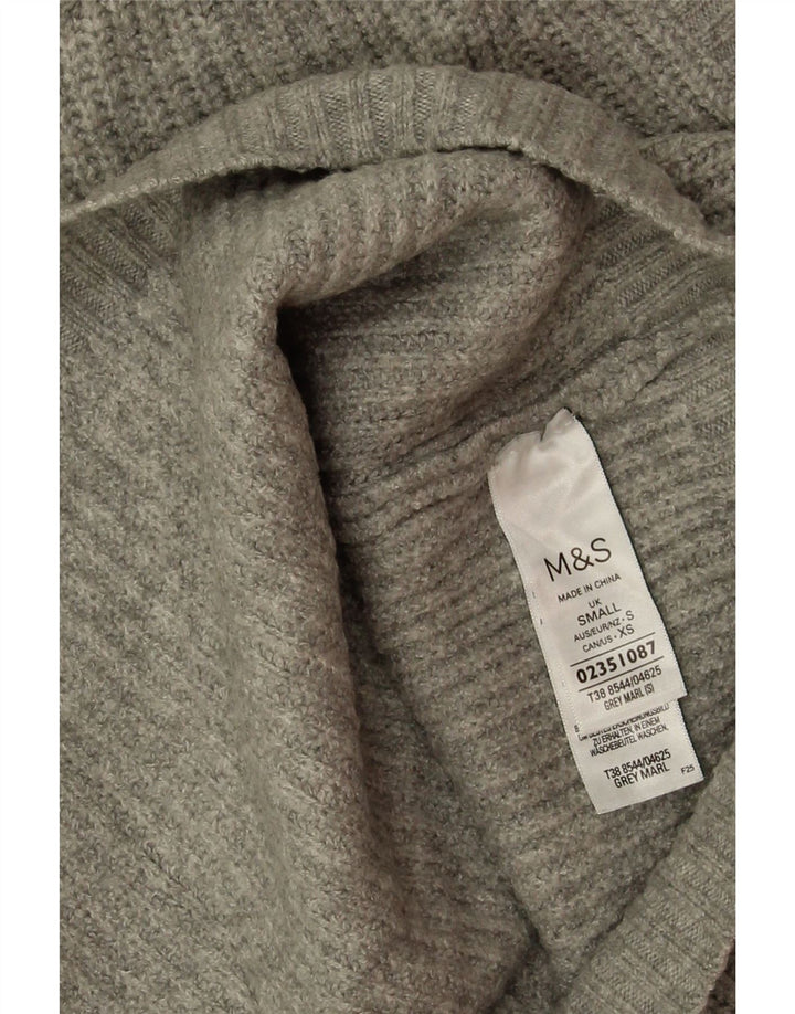 Marks & Spencer Damski podkoszulek z krótkim rękawem UK 10, mały, szary poliester