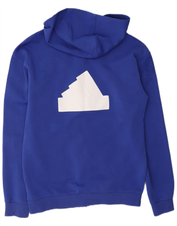 Męski sweter Adidas z grafiką i zamkiem błyskawicznym, mały, niebieski