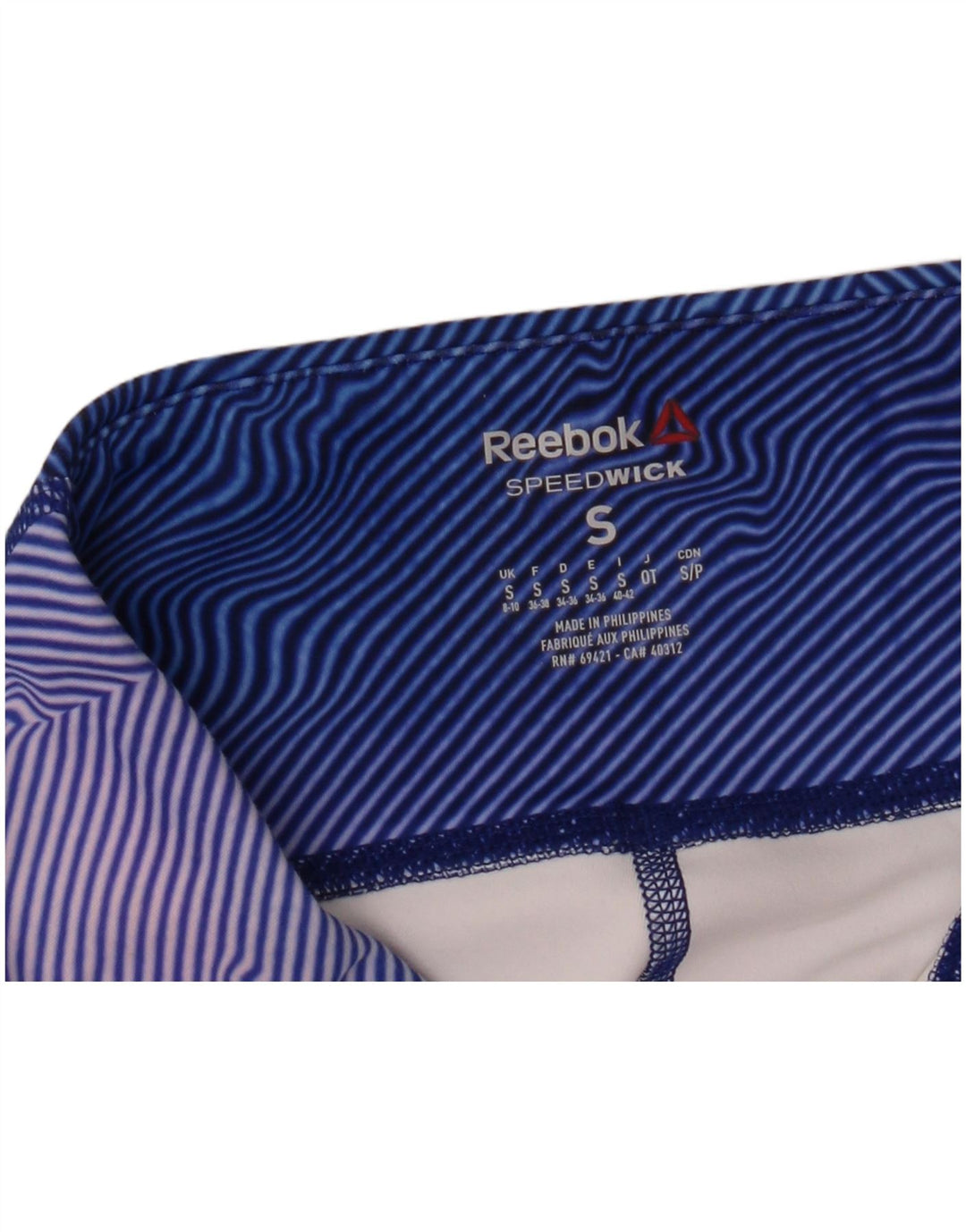 Damskie legginsy Reebok Capri UK 8/10 w małe niebieskie paski