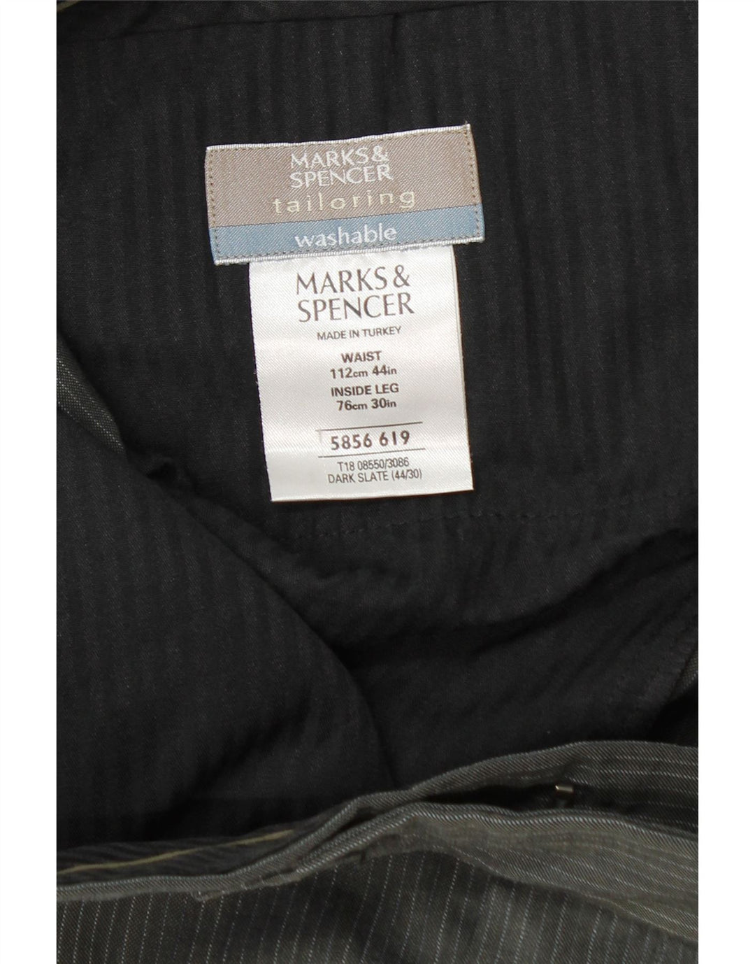 Marks & Spencer Męskie proste spodnie garniturowe W44 L30 Szary poliester