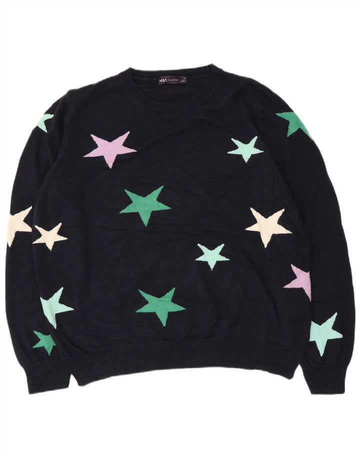 MARKS & SPENCER Damski sweter z dekoltem w łódkę, UK 18 XL, granatowy