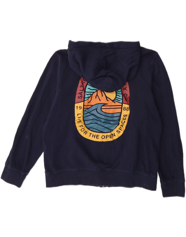 Damski sweter oversize z kapturem i zamkiem błyskawicznym SALTROCK UK 16, duży, granatowy