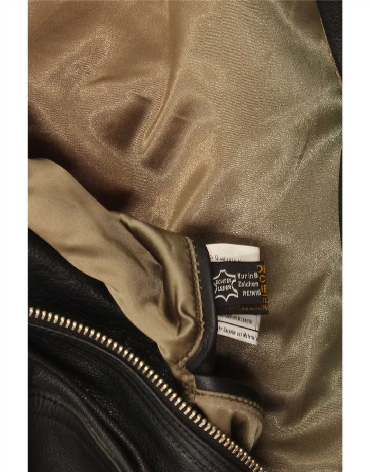 Vintage męska kurtka skórzana bomber UK 36 mała czarna skóra