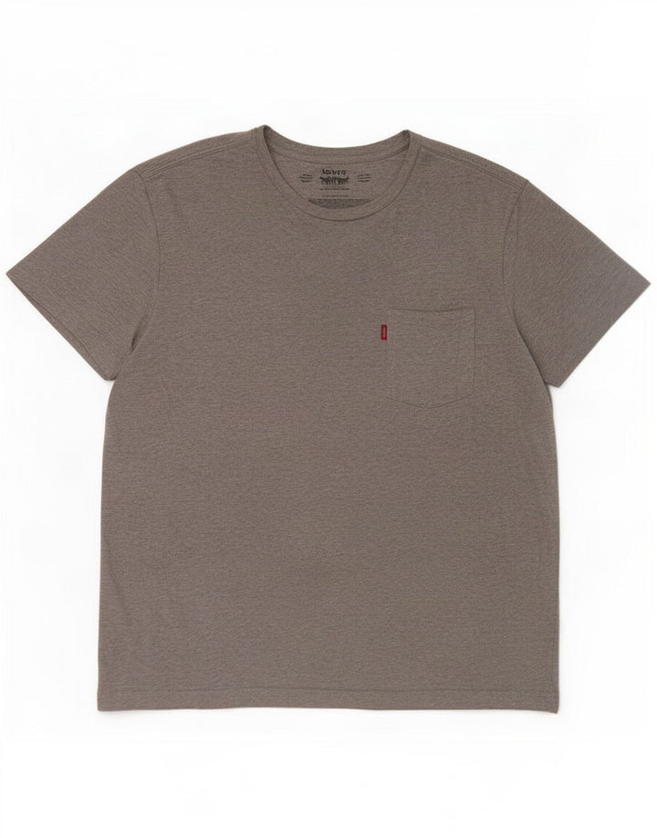 Męski T-shirt Levi's Top, duży, szary, bawełniany