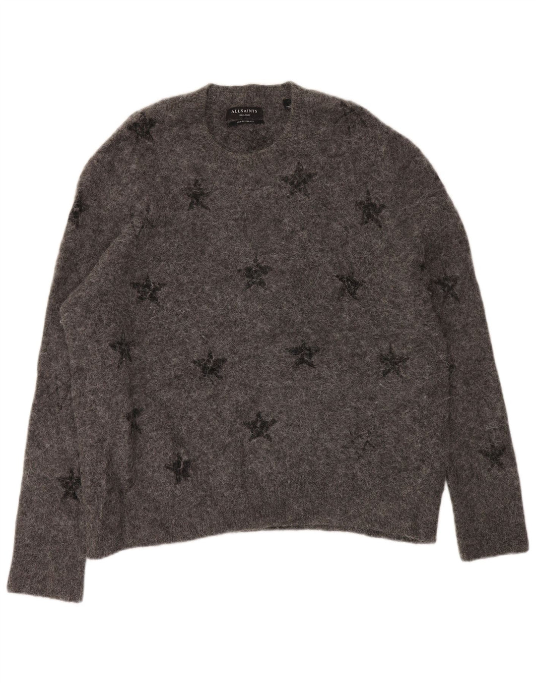 Damski sweter z okrągłym dekoltem ALL SAINTS UK 20 2XL Szary geometryczny