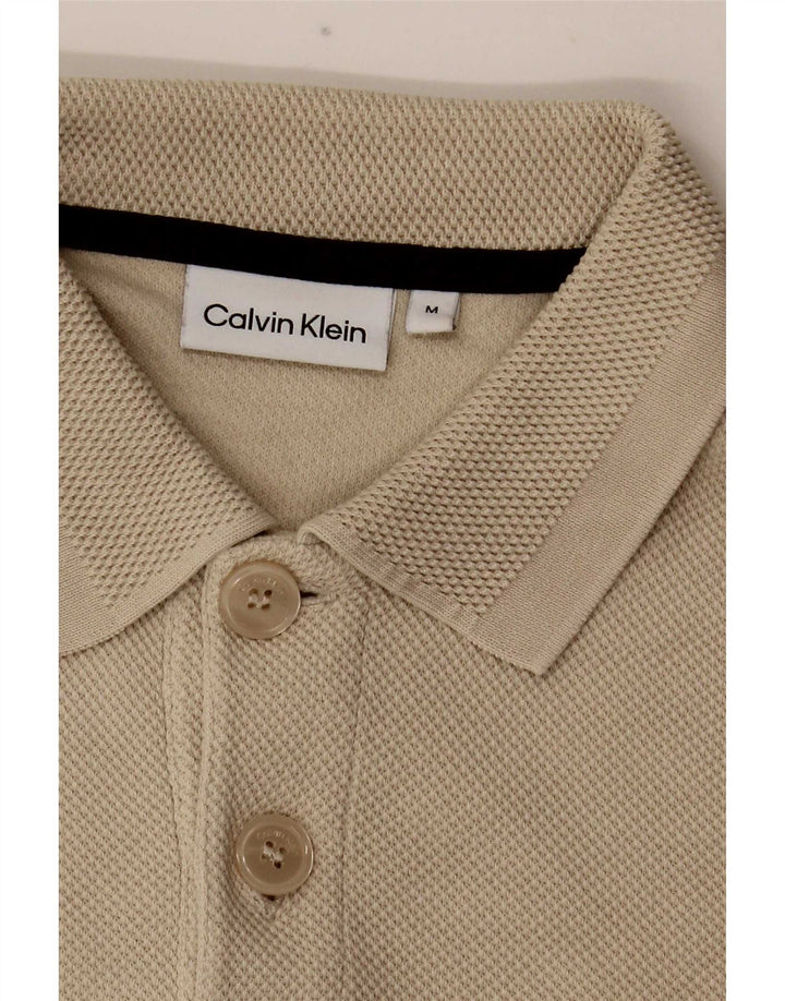 Męska koszulka polo Calvin Klein w kolorze średniego beżu