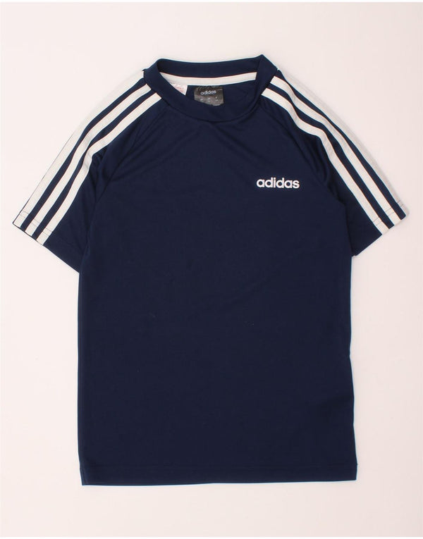 Chłopięcy T-shirt ADIDAS Climalite 7-8 lat, granatowy, poliester