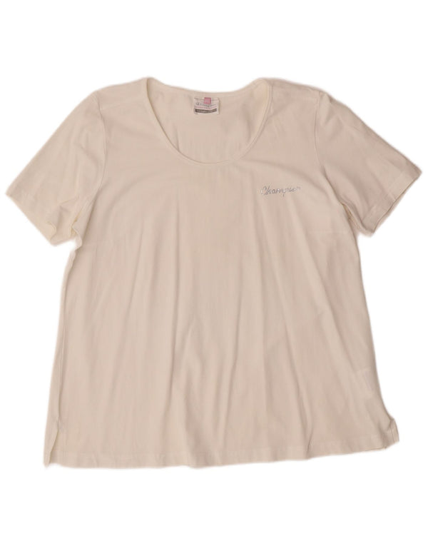T-shirt damski CHAMPION Comfort Fit Top UK 20 2XL Biała bawełna