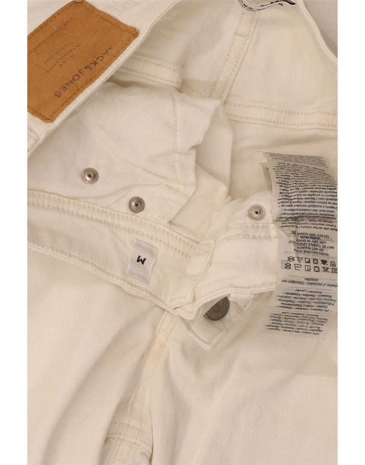 Męskie spodenki jeansowe JACK & JONES o regularnym kroju, średnie W32, biała bawełna