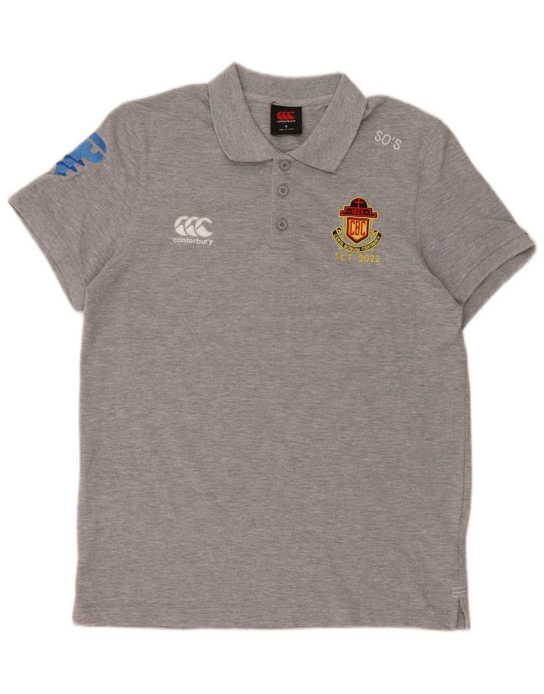 Męska koszulka polo Canterbury z grafiką, mała, szara, bawełniana