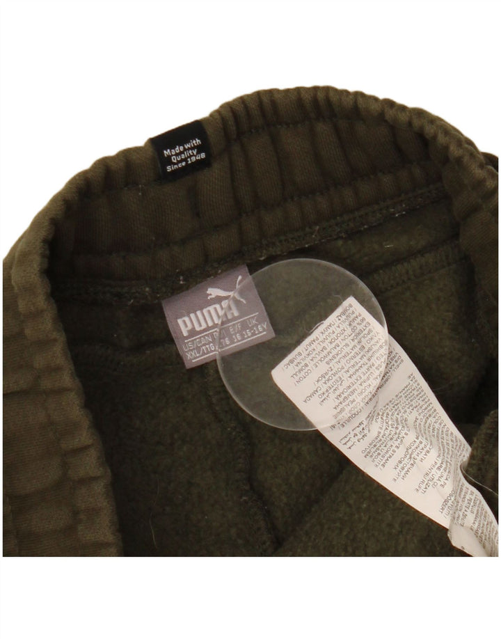 Chłopięce spodnie dresowe Puma Joggery 15-16 lat, bawełna khaki