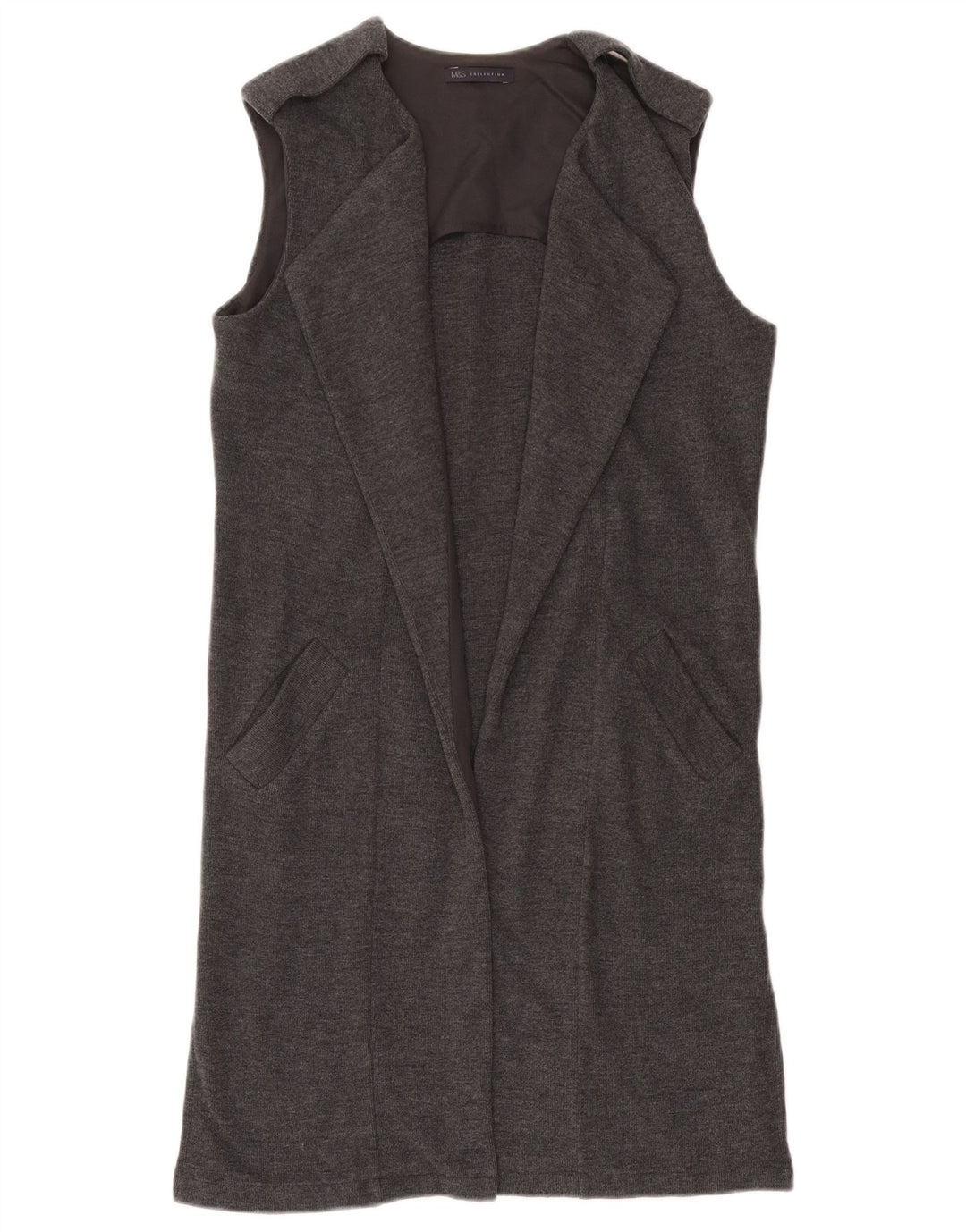 MARKS & SPENCER Damski sweter bez rękawów, UK 8, mały, szary