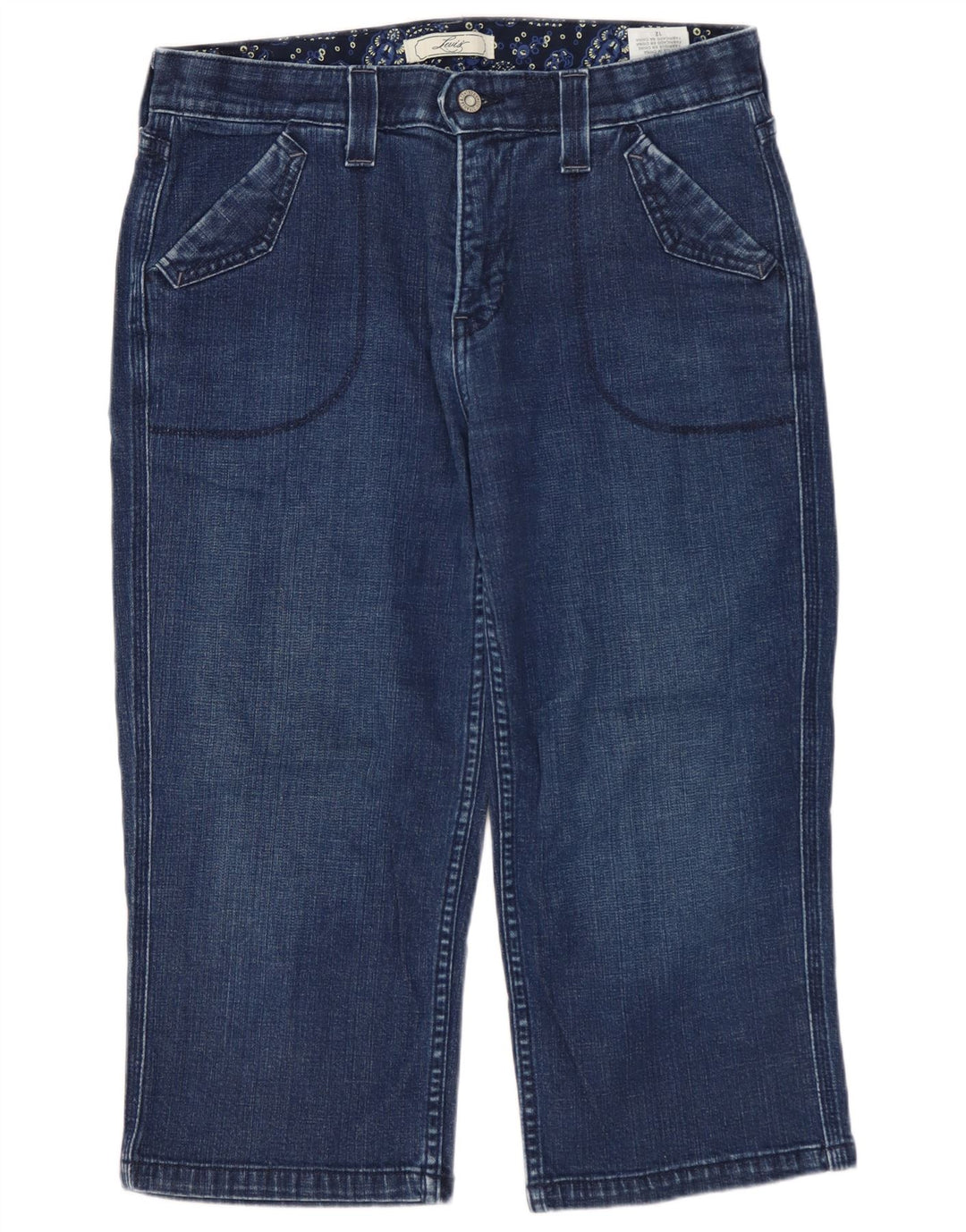 Damskie jeansy Capri LEVI'S US 12 Large W32 L20 Granatowa bawełna