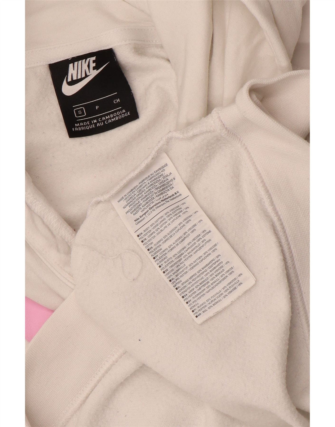 Damska bluza z kapturem NIKE Oversize z grafiką, UK 10, mała, biała