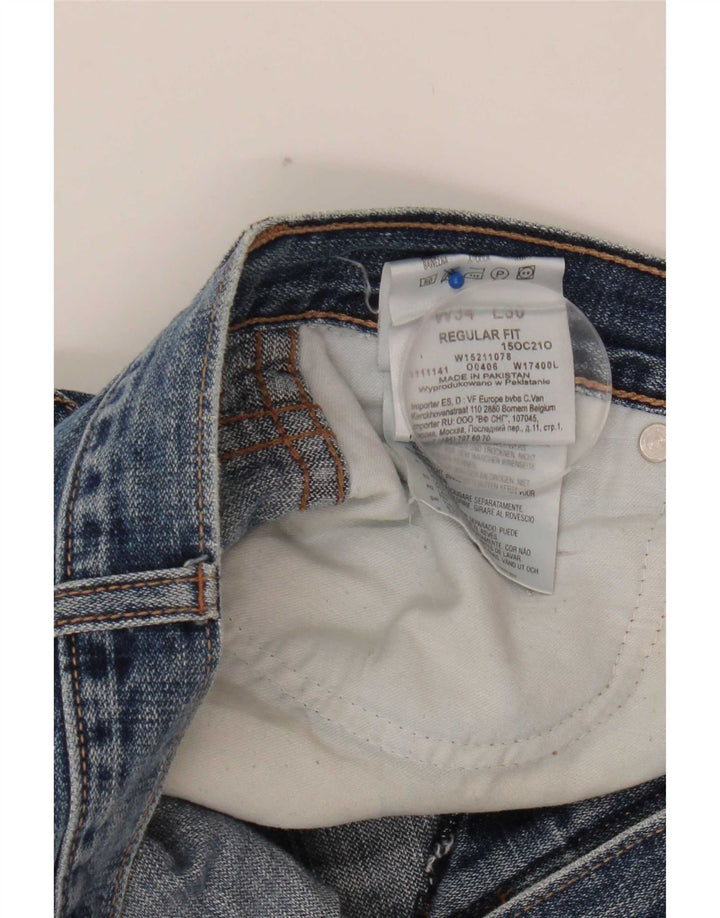 Męskie jeansy Wrangler o prostym kroju W34 L30, niebieskie, bawełniane