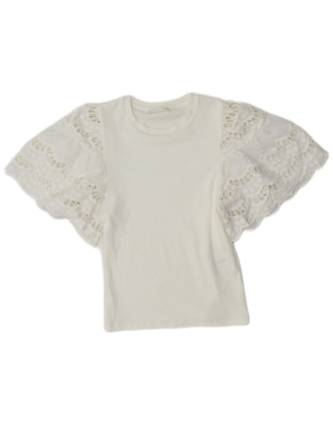 Bluzka damska Zara Crop Batwing Top UK 8 Small Biała Wiskoza