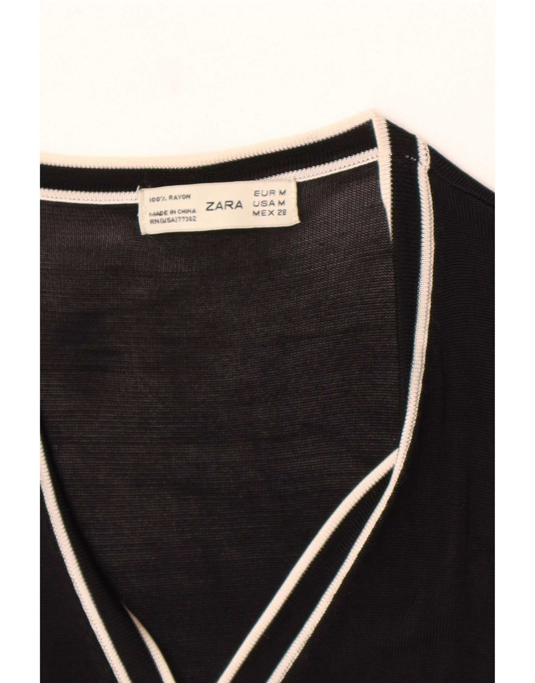 Sweter damski Zara UK 12, średni czarny, wiskozowy blok kolorów