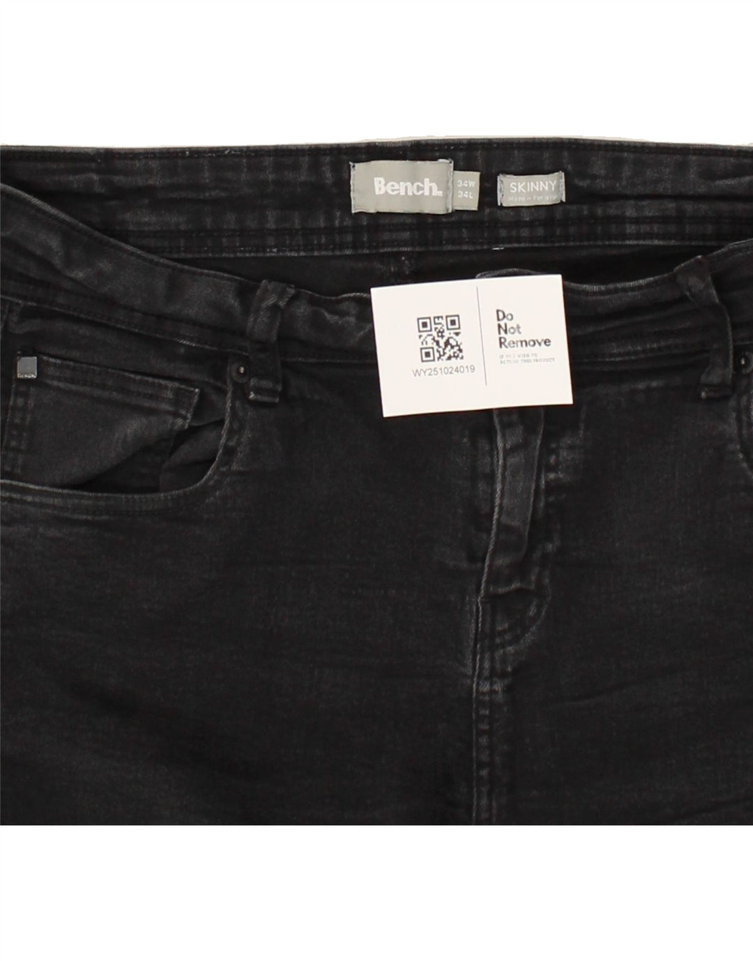 Damskie jeansy skinny BENCH W34 L34 Czarna bawełna