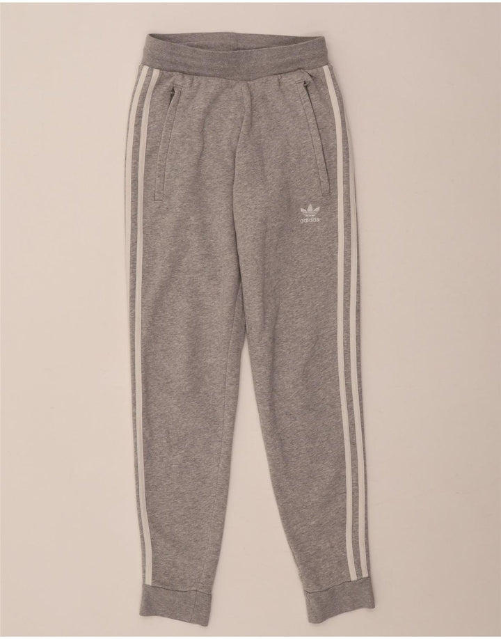 Damskie spodnie dresowe Adidas Joggers Średnioszare, bawełniane nakrapiane