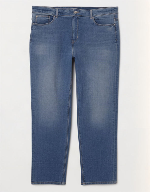 Marks & Spencer Damskie proste dżinsy UK 20 2XL W38 L28 Niebieskie bawełniane
