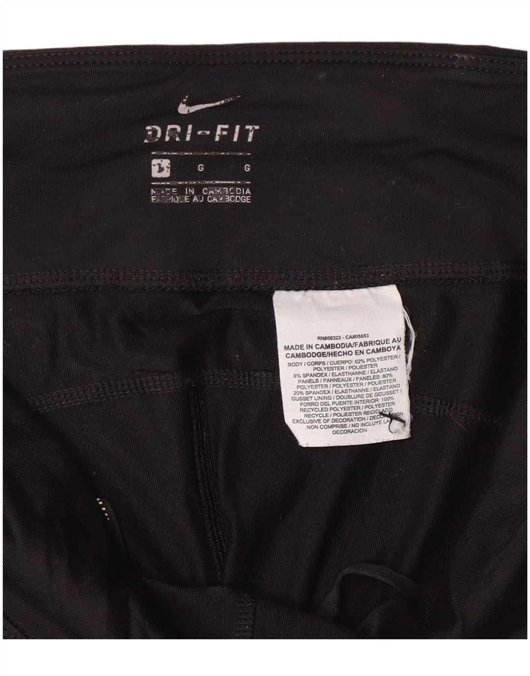 Damskie legginsy NIKE Dri Fit Capri UK 14, duże, czarne, poliestrowe