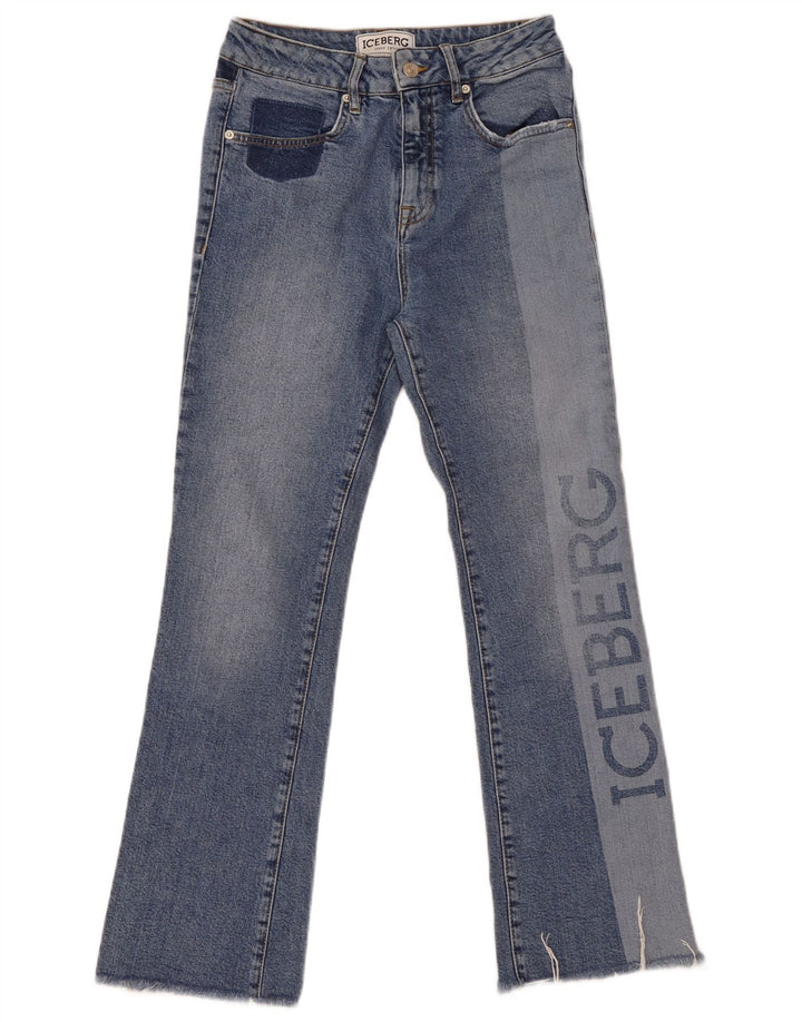 Damskie jeansy Iceberg Graphic Bootcut W27 L28 Niebieska bawełna z blokami kolorów