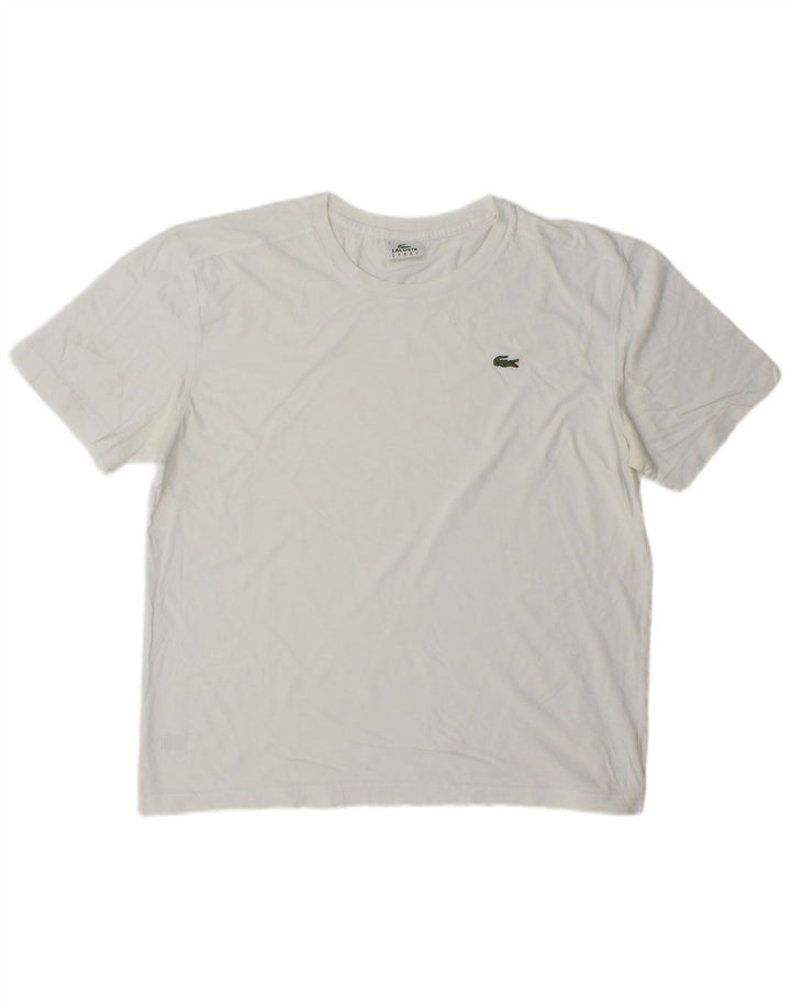T-shirt męski Lacoste, rozmiar 5, duży, biały, bawełniany