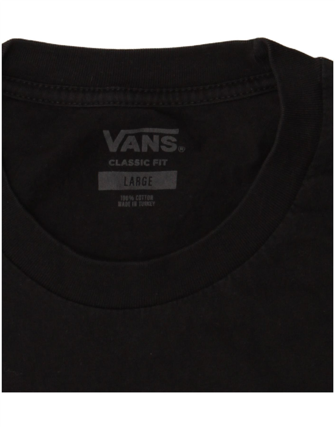 Męski T-shirt Vans o klasycznym kroju, duży, czarny, bawełniany