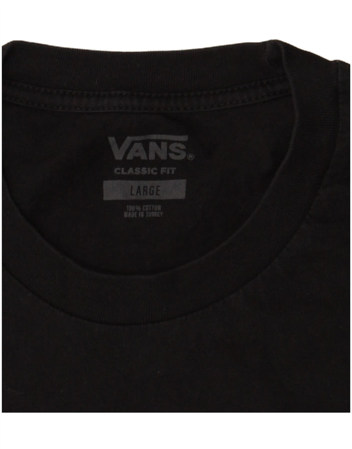 Męski T-shirt Vans o klasycznym kroju, duży, czarny, bawełniany