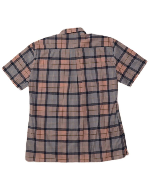 Koszula męska z krótkim rękawem BARBOUR o regularnym kroju, bawełniana w średnią niebieską kratkę