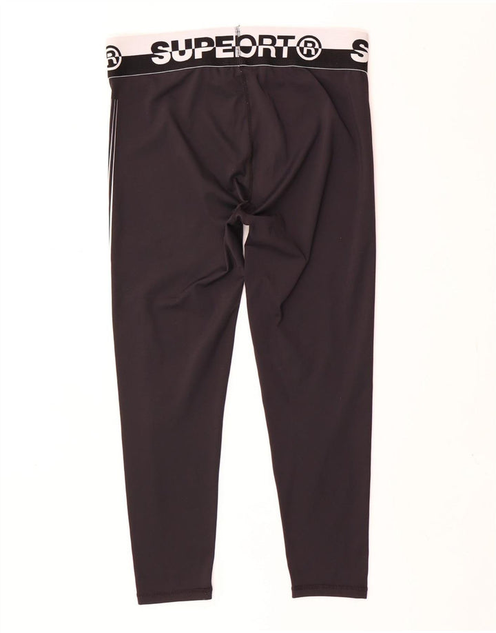 Damskie legginsy Superdry Graphic Crop UK 16, duże, czarne