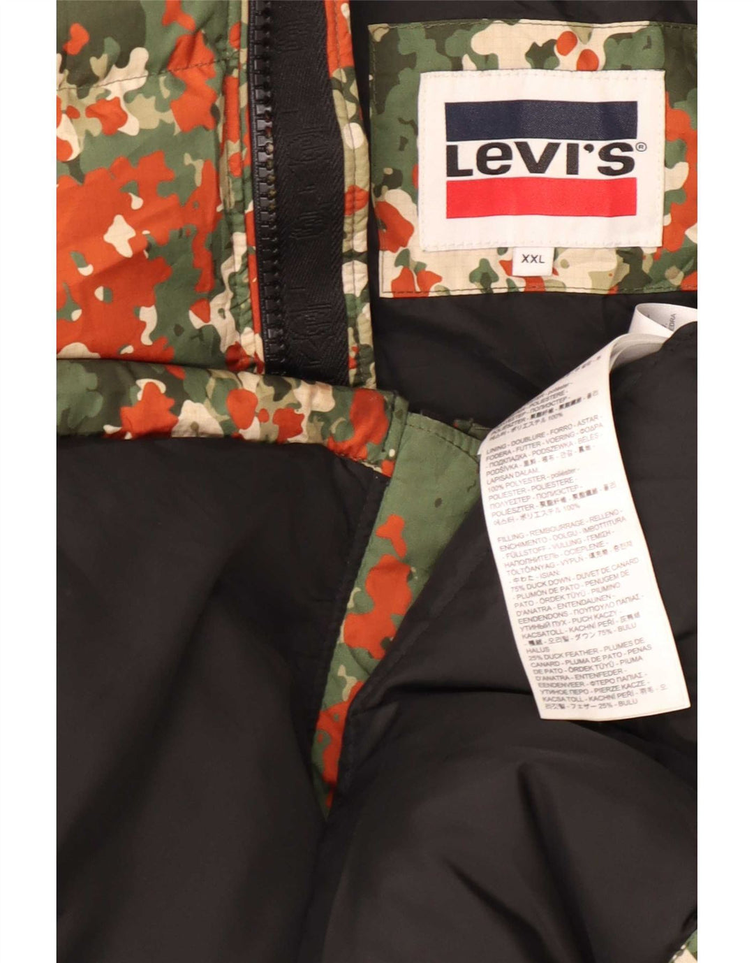 Męska ocieplana kurtka Levi's UK 44 2XL Wielobarwny poliester w kamuflażu