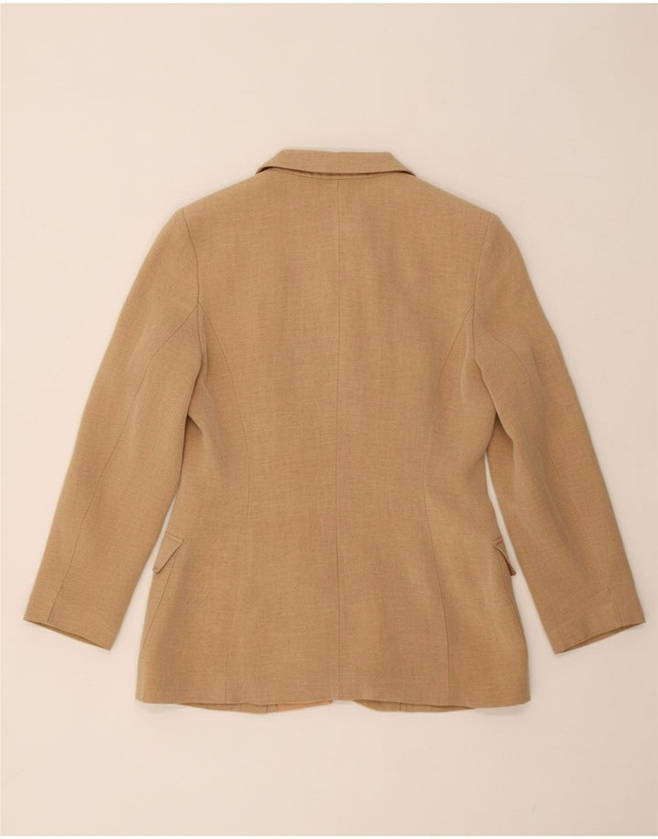 MEXX Womens 4 Button Blazer Jacket UK 12 Medium Beige Linen