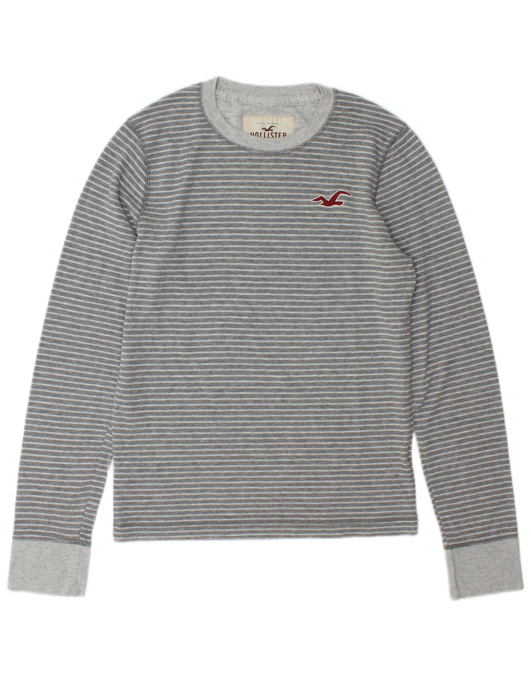 Męski top z długim rękawem Hollister w małe szare paski