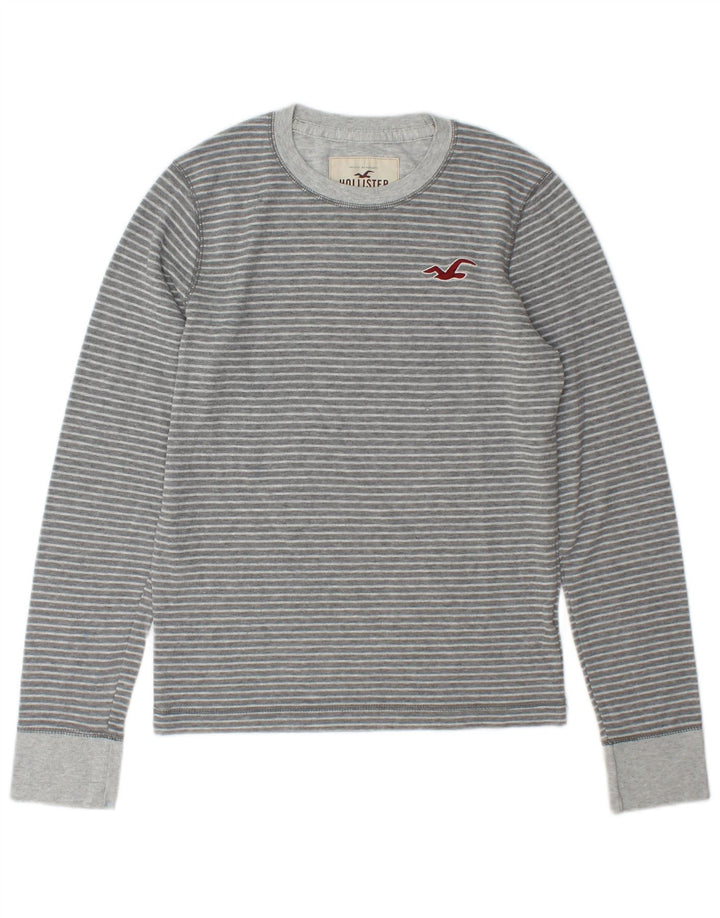 Męski top z długim rękawem Hollister w małe szare paski